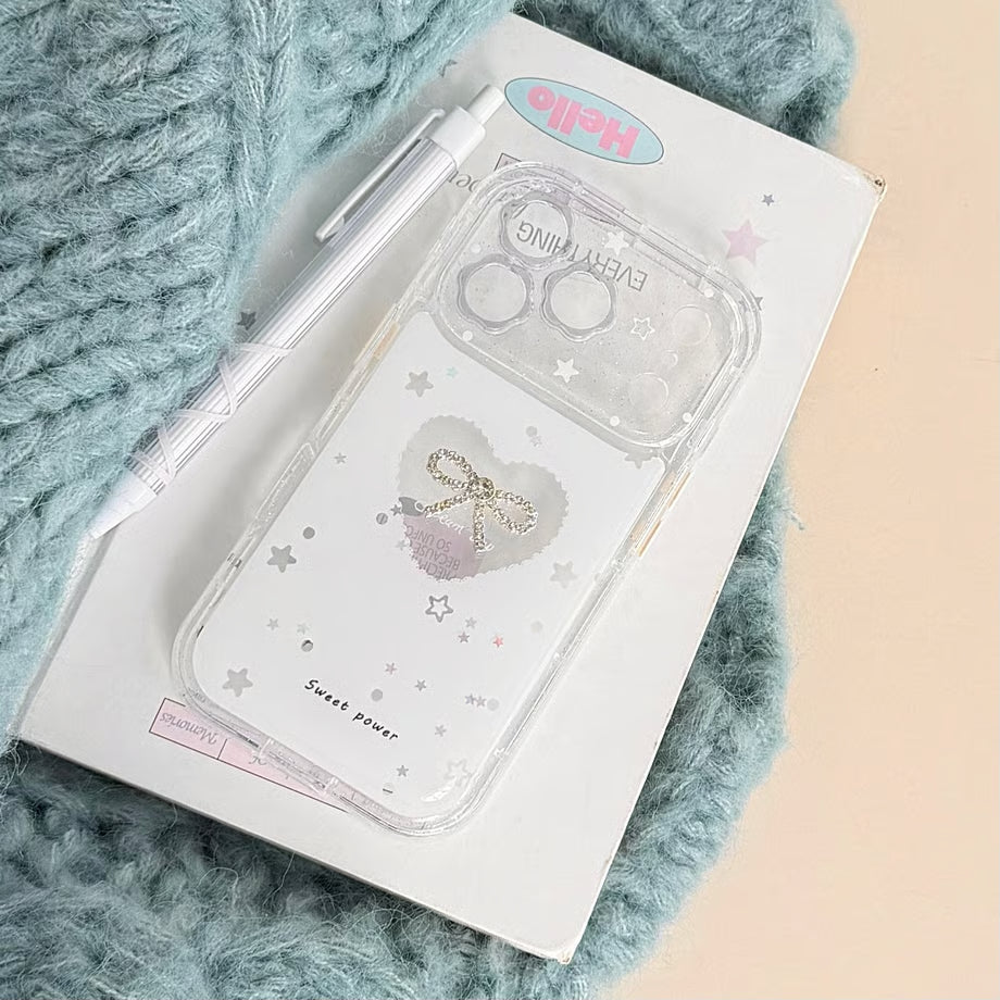 Starlight Heart Bow Aesthetic Case for iPhone