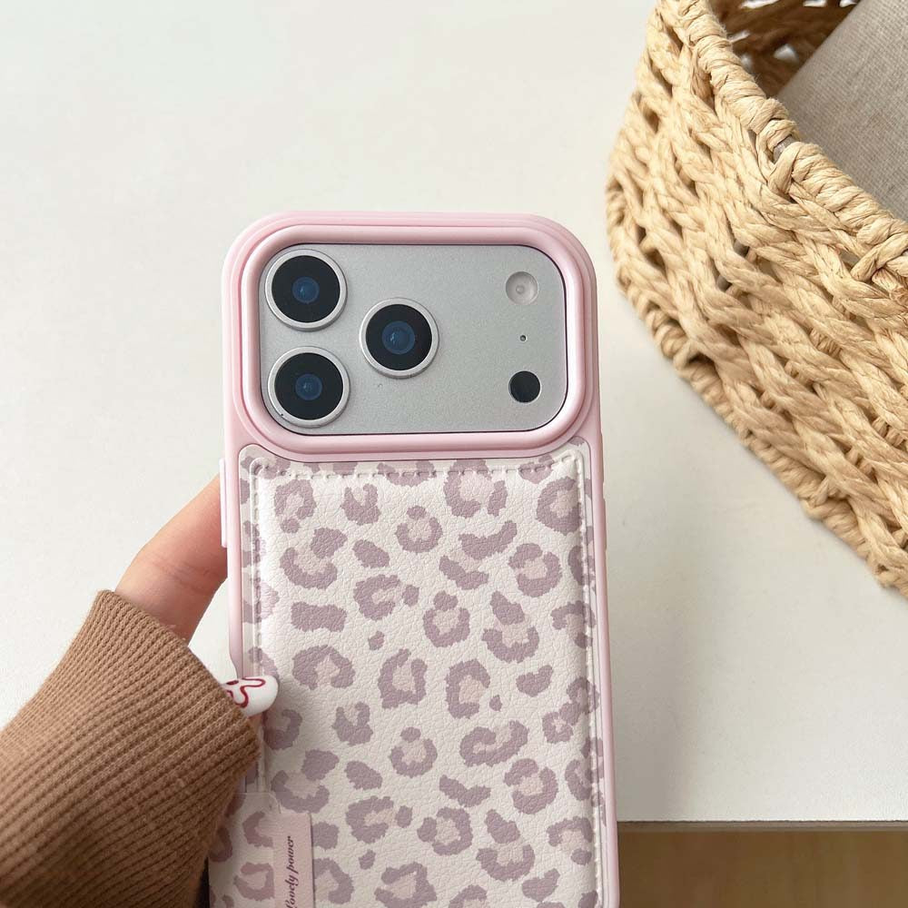 Pink Cheetah Cases with Pink bow Dust plug for iPhone