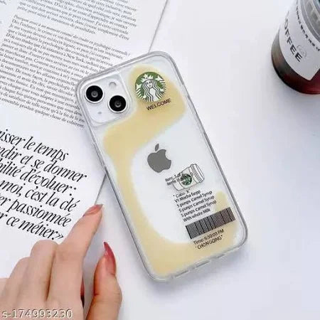 Starbucks liquid floating cup cases for iPhone - Cream Color