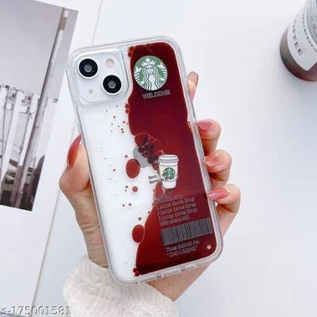 Starbucks liquid floating cup cases for iPhone - Brown Color