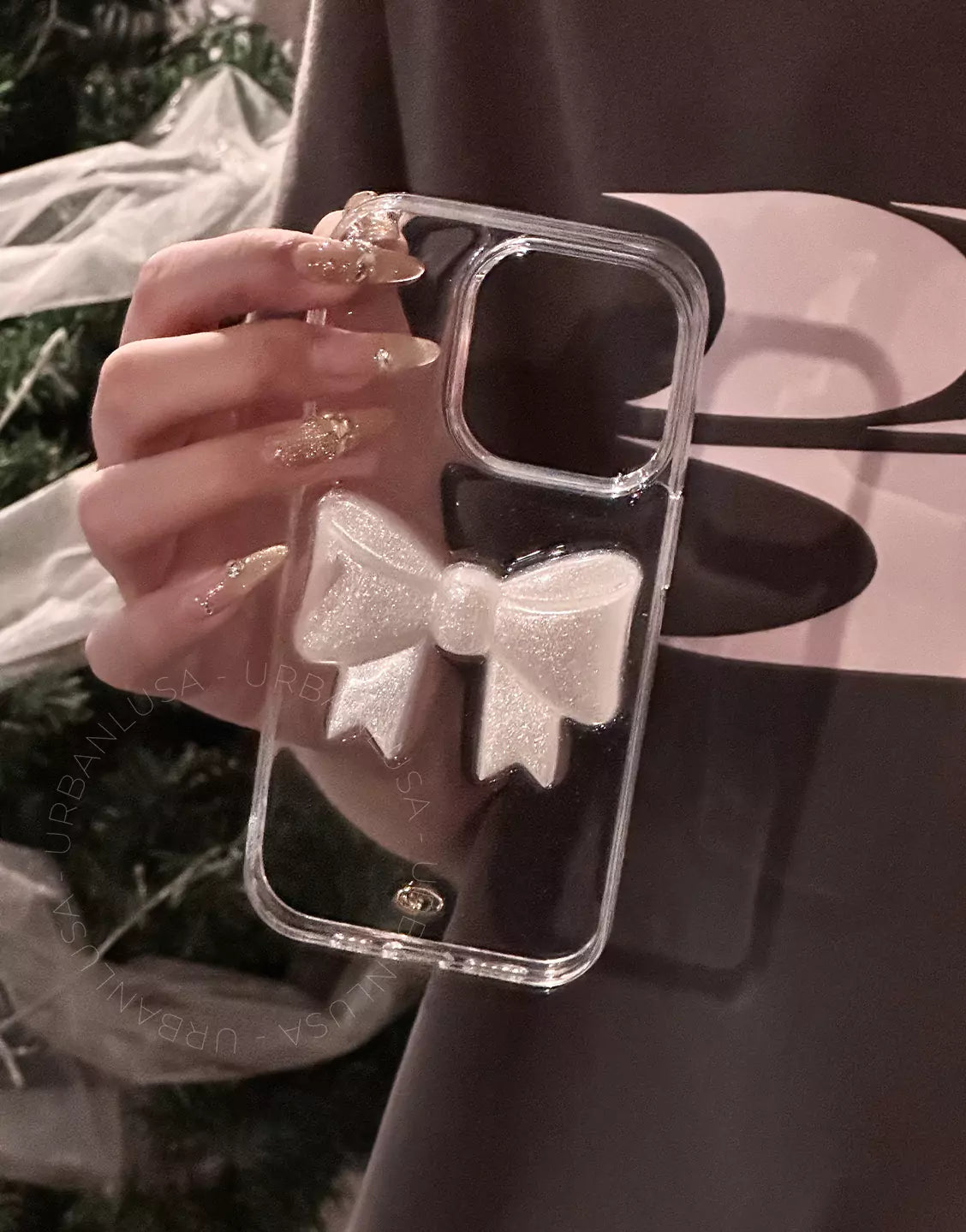 Beautiful Glitter 3D Bow case for iPhone