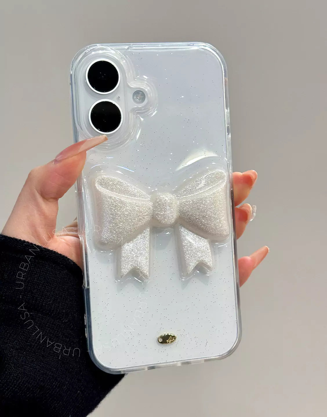 Beautiful Glitter 3D Bow case for iPhone