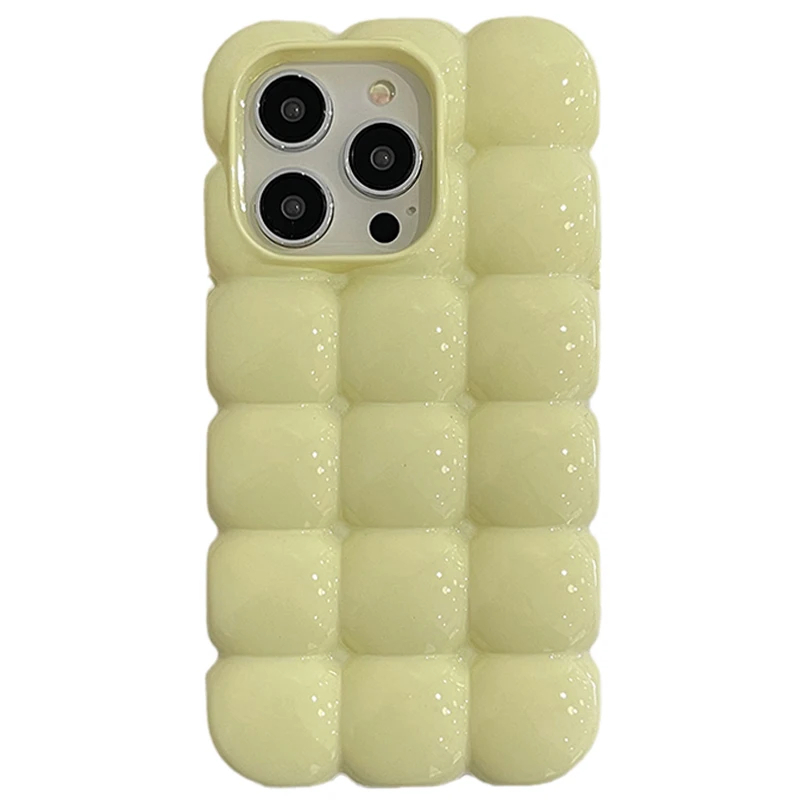 Butter Yellow Bubble Marshmallow Puffer Cases for iPhone
