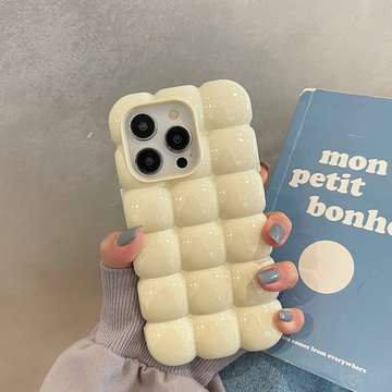 Butter Yellow Bubble Marshmallow Puffer Cases for iPhone