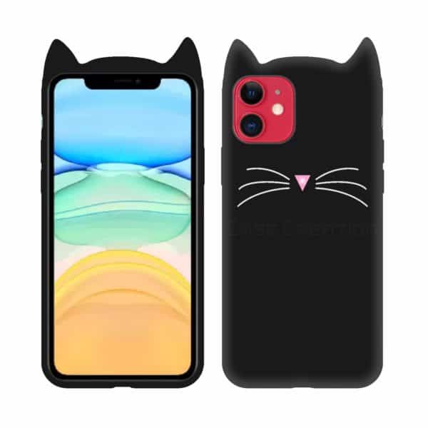 Silicone Cat Case for iPhone - Black - Image 2