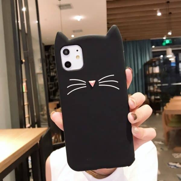 Silicone Cat Case for iPhone - Black