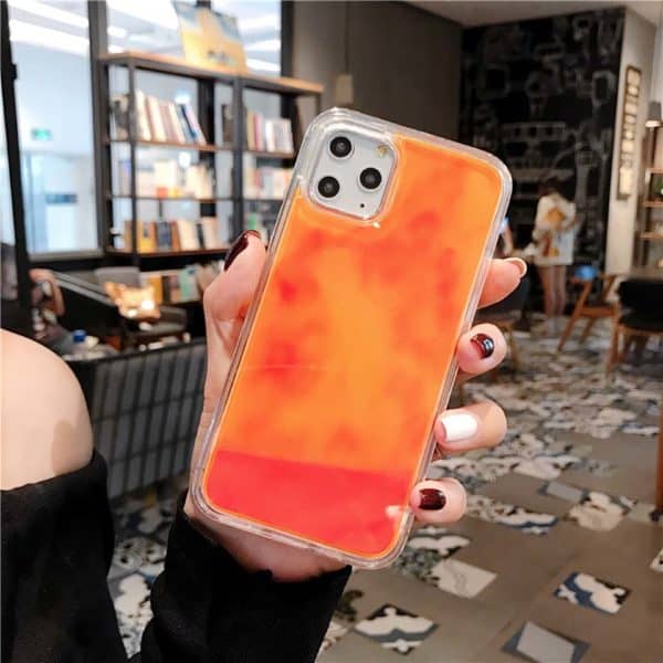 Orange Neon Sand Glow in Dark Case for iPhone