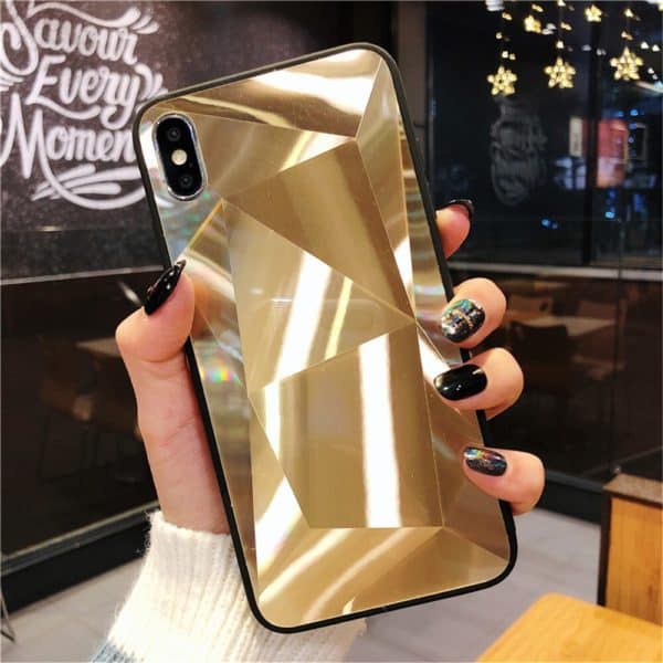 Diamond Cut Glass Case for iPhone 6 Plus & 6s Plus - Gold