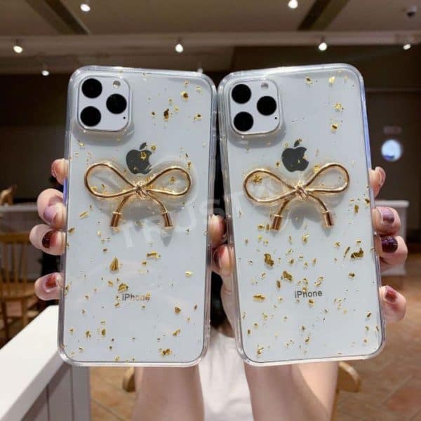 Transparent Gold Foil Bow Case for iPhone 7 Plus & 8 Plus - Image 3