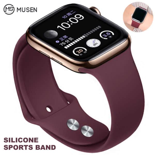 Wine Silicone Apple iWatch Band - Image 3