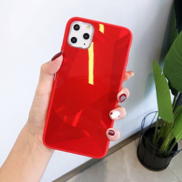 Diamond Cut Glass Case for iPhone - Red - Image 3