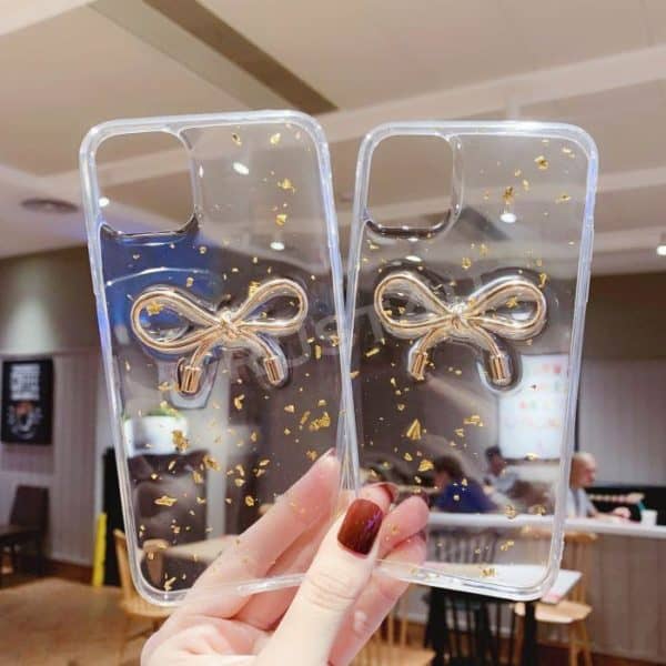 Transparent Gold Foil Bow Case for iPhone 7 Plus & 8 Plus - Image 2