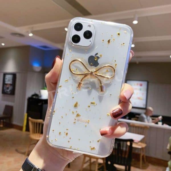 Transparent Gold Foil Bow Case for iPhone 7 Plus & 8 Plus