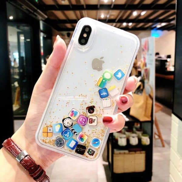 Application Floating Glitter Case for iPhone