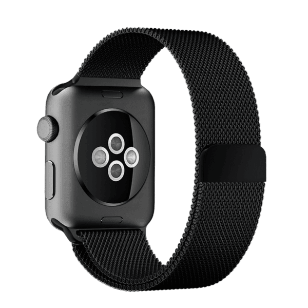 Black Magnetic Milanese Loop Apple iWatch Band - Image 2