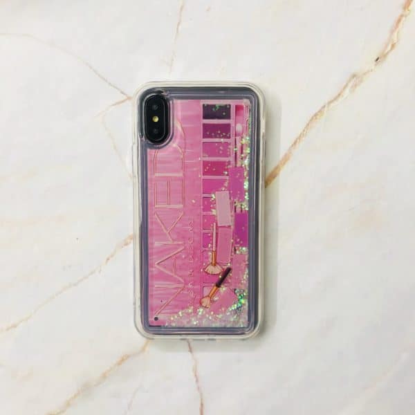 Naked Makeup Floating Glitter Case for iPhone X / Xs - Pink