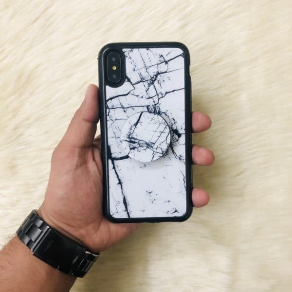 White Marble Grip Case for iPhone