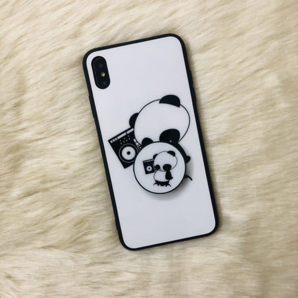 Musical White Panda Grip Case for iPhone Xs Max