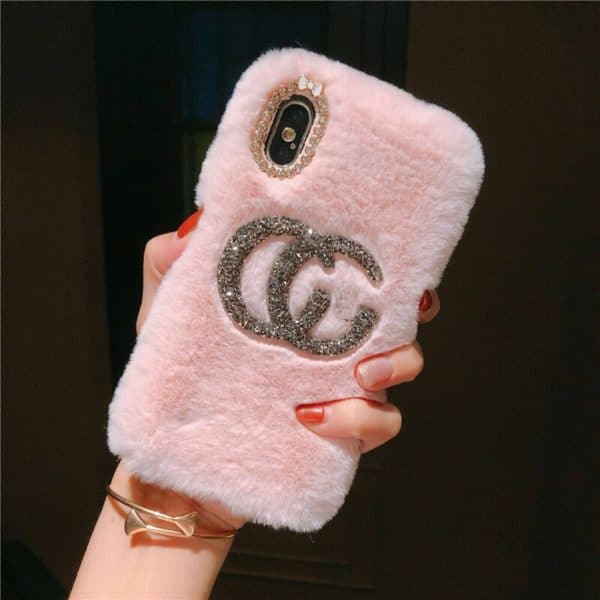 Gucci Fur Case for iPhone Xs Max - Pink