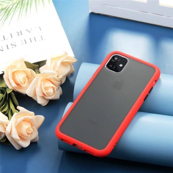 Red Frosted Semi Transparent Case for iPhone