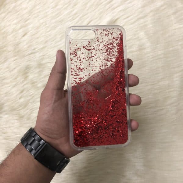 Red Floating Glitter Transparent case for iPhone 7 Plus / 8 Plus