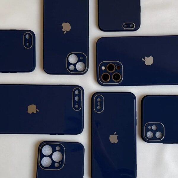 Silicone Glass Case for iPhone - Navy Blue