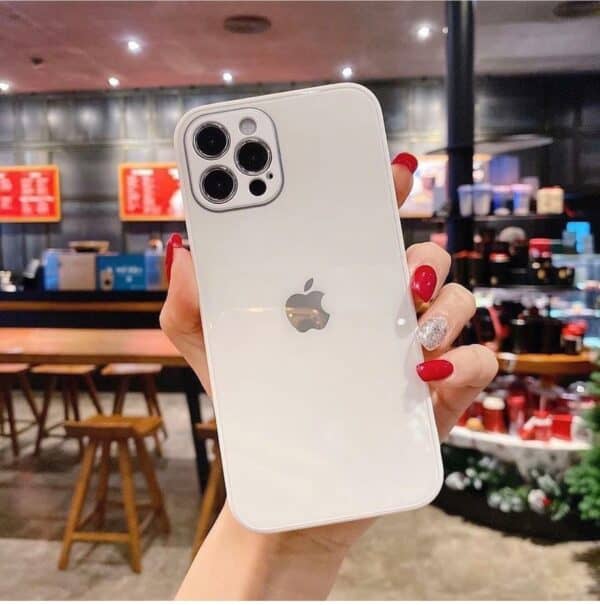 Silicone Glass Case for iPhone 12 Pro - White