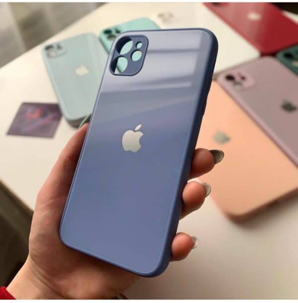 Silicone Glass Case for iPhone - Azure Blue