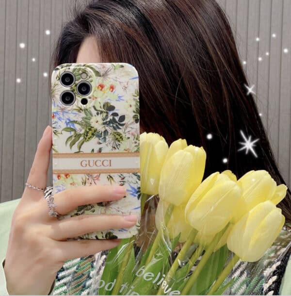 Gucci Floral Case for iPhone - Green