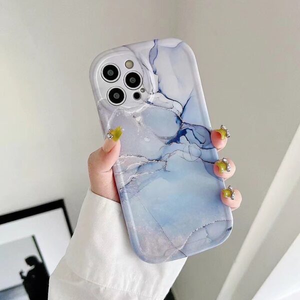 Original Marble Silicone Cases For Iphone - Blue