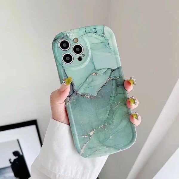 Original Marble Silicone Cases For Iphone 14 Pro Max - Green