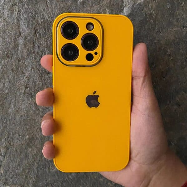 Silicone Glass Case For iPhone - Mustard