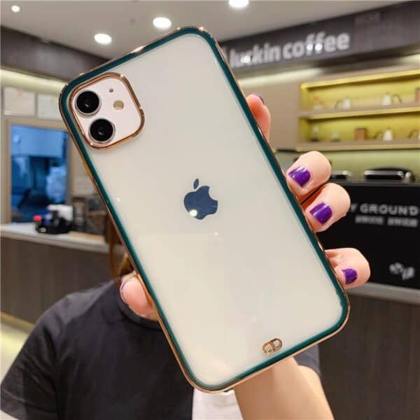 Gold Finish Chrome Cases for iPhone 11 - Green