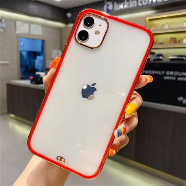 Gold Finish Chrome Cases for iPhone 12 Pro Max - Red