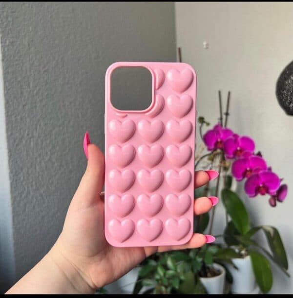 Silicone Heart Case For Iphone - Pink