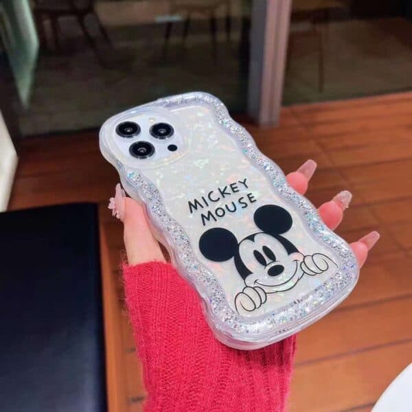 Mickey Mouse Floating Glitter Cases on Edge for iPhone / 13 iPhone 14 - Image 2