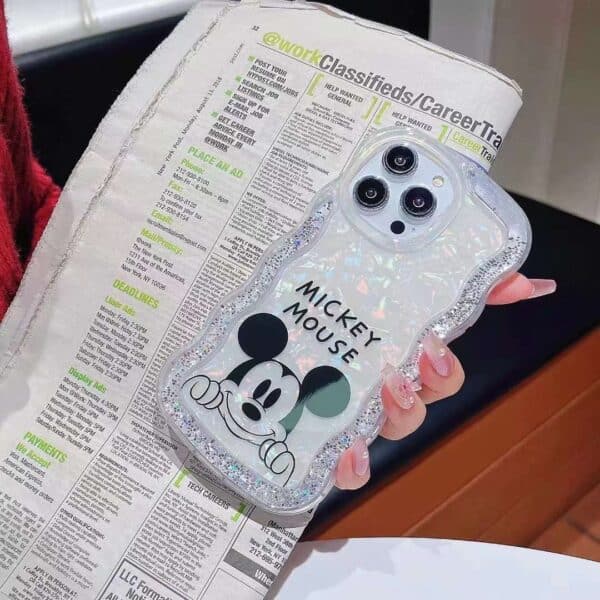 Mickey Mouse Floating Glitter Cases on Edge for iPhone / 13 iPhone 14