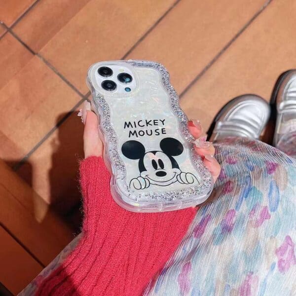 Mickey Mouse Floating Glitter Cases on Edge for iPhone / 13 iPhone 14 - Image 3