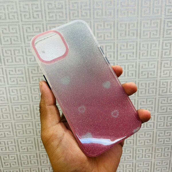 Pink Shimmer Small Hearts Case for iPhone 13 / iPhone 14 - Image 2