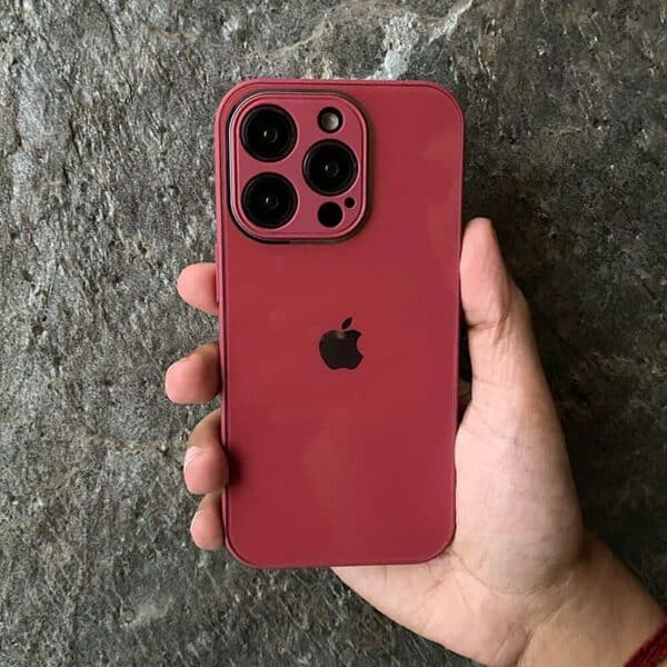 Silicone Glass Case For iPhone 12 Pro - Raspberry Red