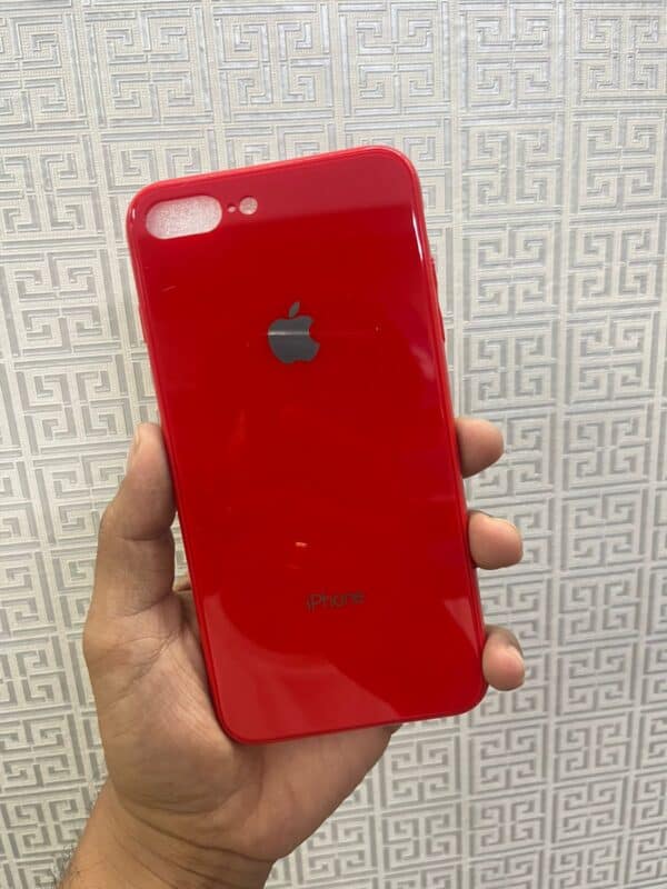 Silicone Glass Case For iPhone 7 Plus / 8 Plus - Cherry Red