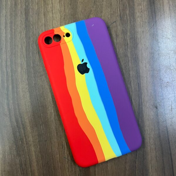 Red Rainbow Camera Protection Liquid Silicone Case for iPhone