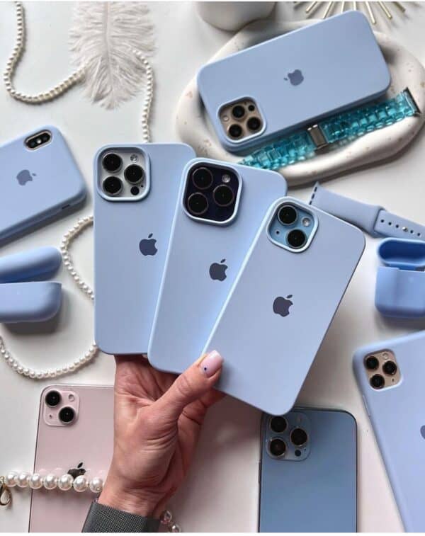 Light Blue Liquid Silicone Case for iPhone