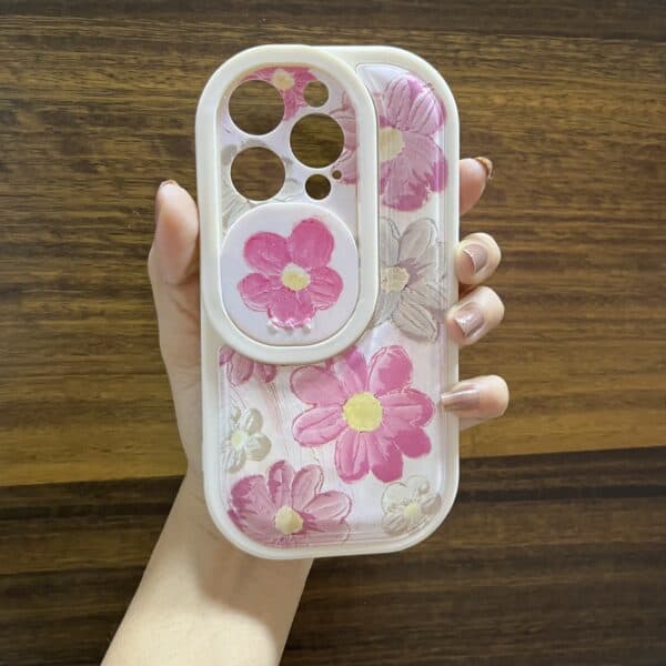 Floral Camera Slider Case for iPhone 14 Pro