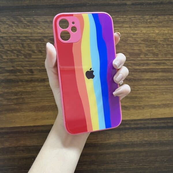 Red Rainbow Glass Case for iPhone 11