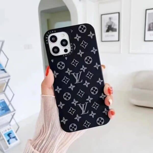 Black and Grey LV Case for iPhone 13