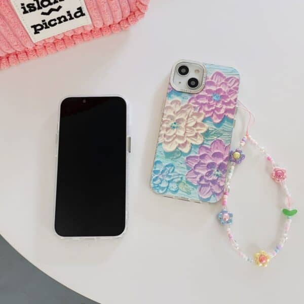 Floral Holographic Cases with Charms for iPhone - Design 1 - Image 3