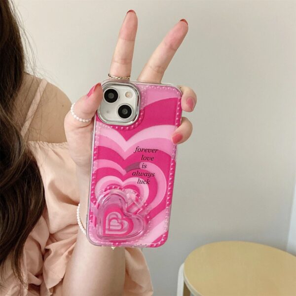 Pink Heart Mirror Cases as stand for iPhone - Image 3