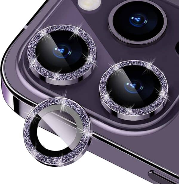 Shimmer Camera Ring Lens Protector For iPhone - Deep Purple