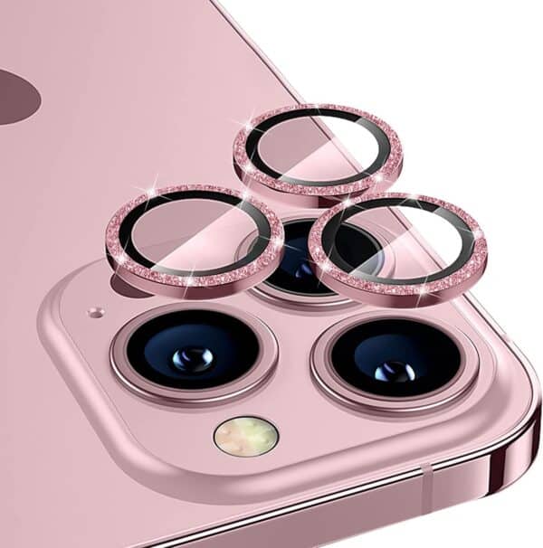 Shimmer Camera Ring Lens Protector For iPhone - Pink